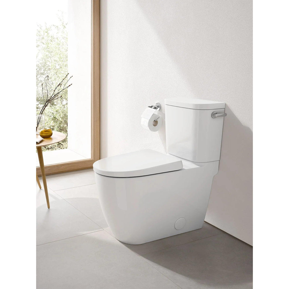 Grohe Essence Two-Piece Right-Hand Trip Lever Right Height Elongated Alpine White Toilet With Seat