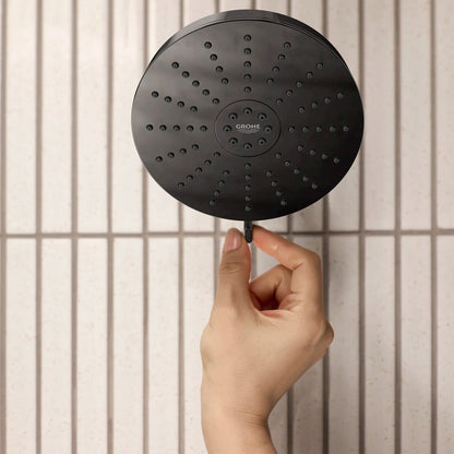 Grohe Euphoria 1.75 GPM 140 With AquaBooster Round Multi Spray Hard Graphite Shower Head