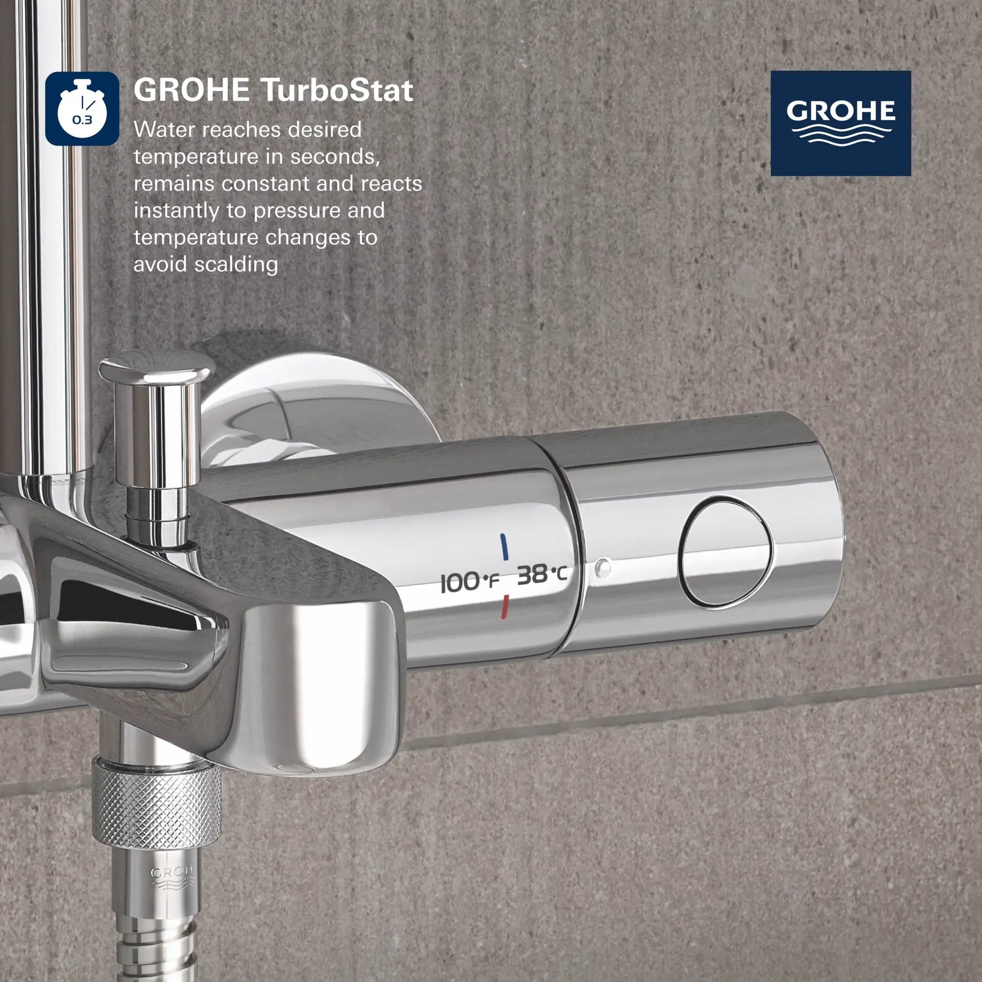 Grohe Euphoria 1.75 GPM 260 Thermostatic StarLight Chrome Shower System With Tub Spout
