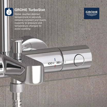 Grohe Euphoria 1.75 GPM 260 Thermostatic StarLight Chrome Shower System With Tub Spout
