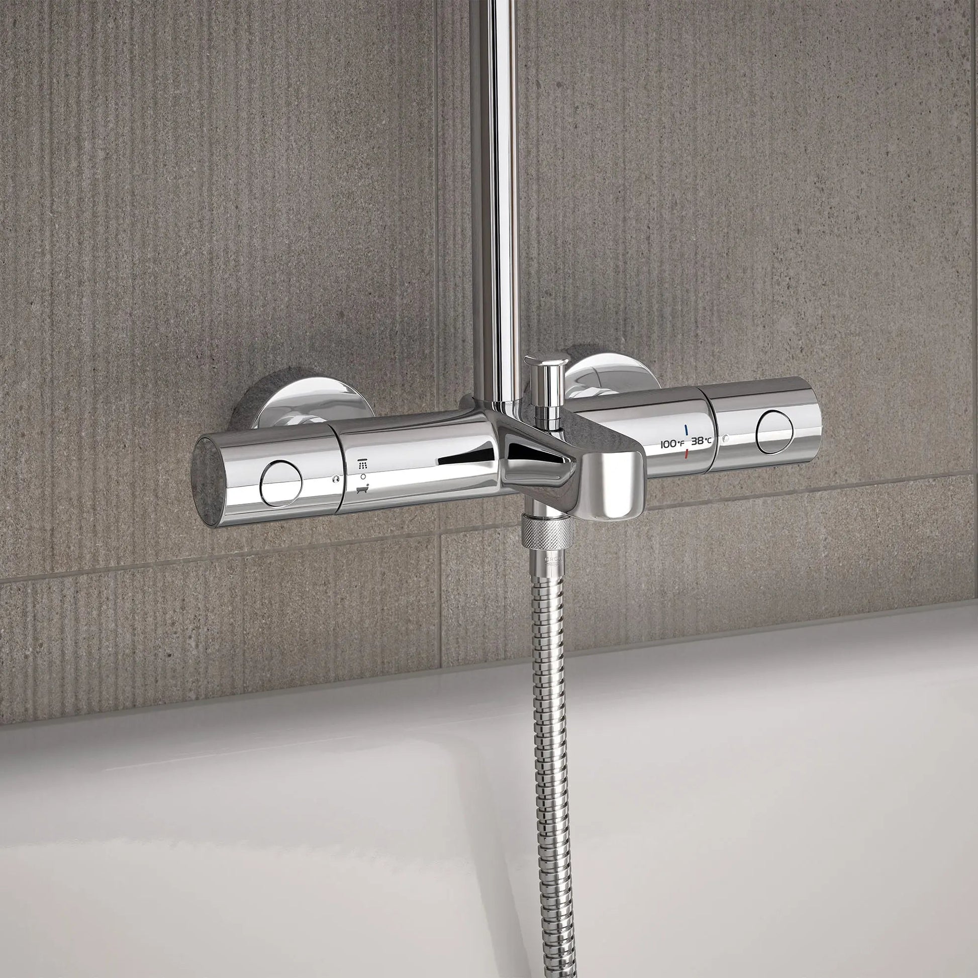 Grohe Euphoria 1.75 GPM 260 Thermostatic StarLight Chrome Shower System With Tub Spout