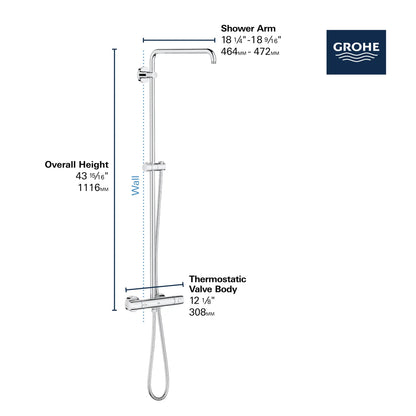 Grohe Euphoria CoolTouch Thermostatic StarLight Chrome Shower System