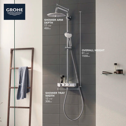 Grohe Euphoria® SmartControl StarLight Chrome Thermostatic Shower System