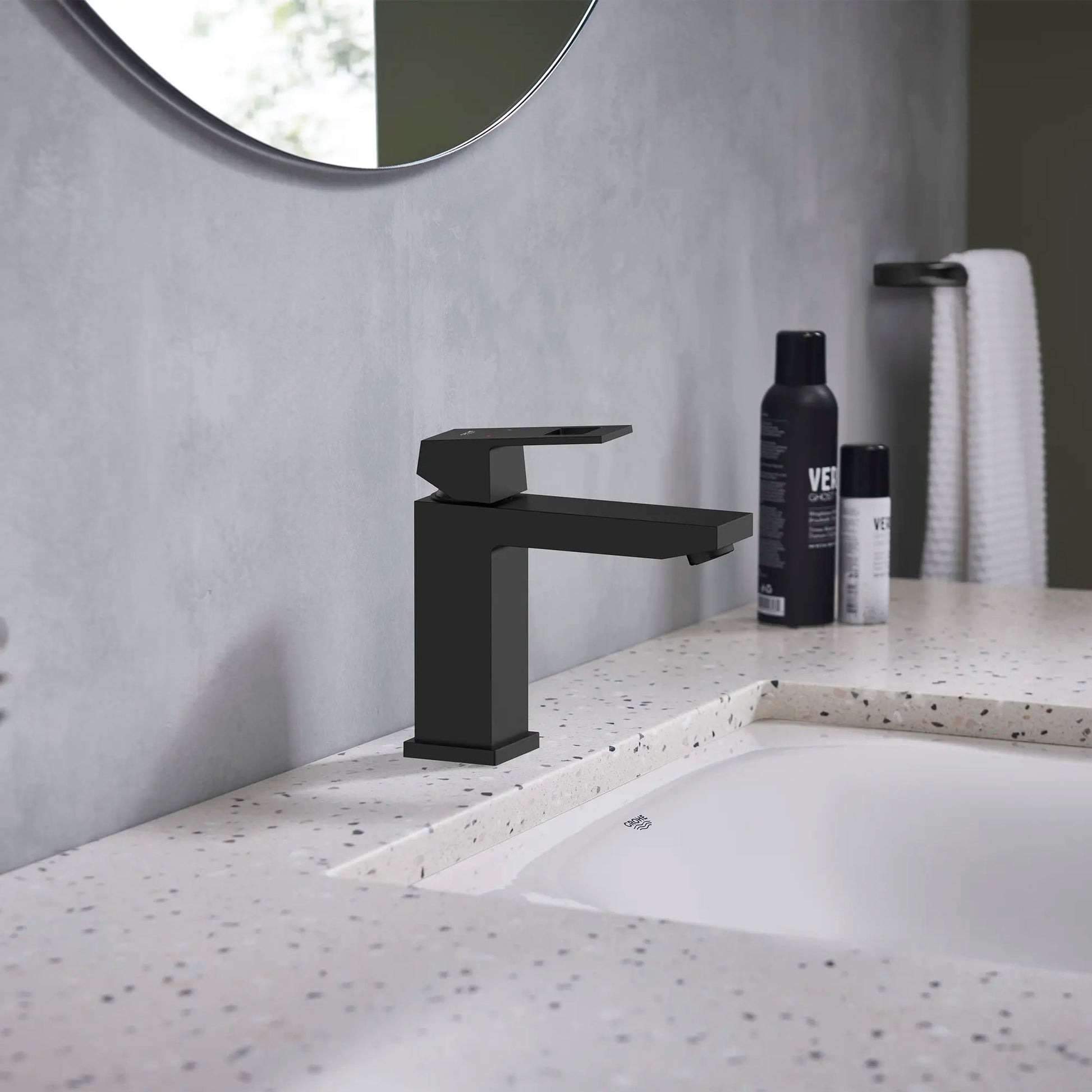 Grohe Eurocube® 1.2 GPM Single Hole Single Handle Matte Black Faucet