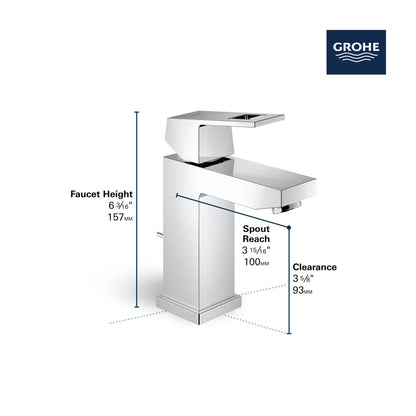 Grohe Eurocube® 1.2 GPM Single Hole Single-Handle StarLight Chrome Faucet