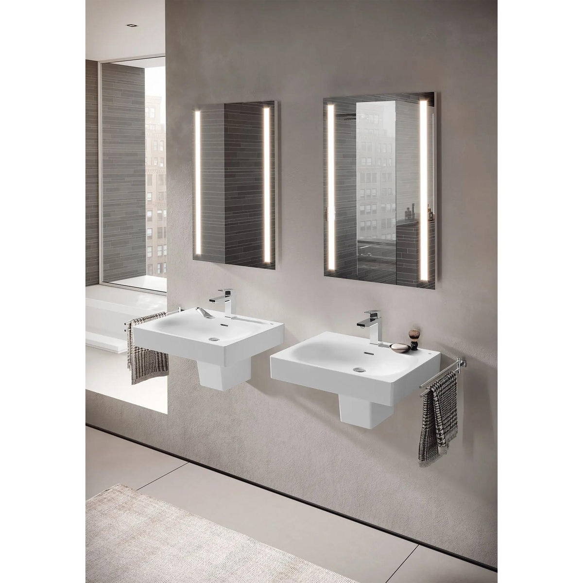 Grohe Eurocube® 24" 1-Hole Wall Mount Alpine White Bathroom Sink