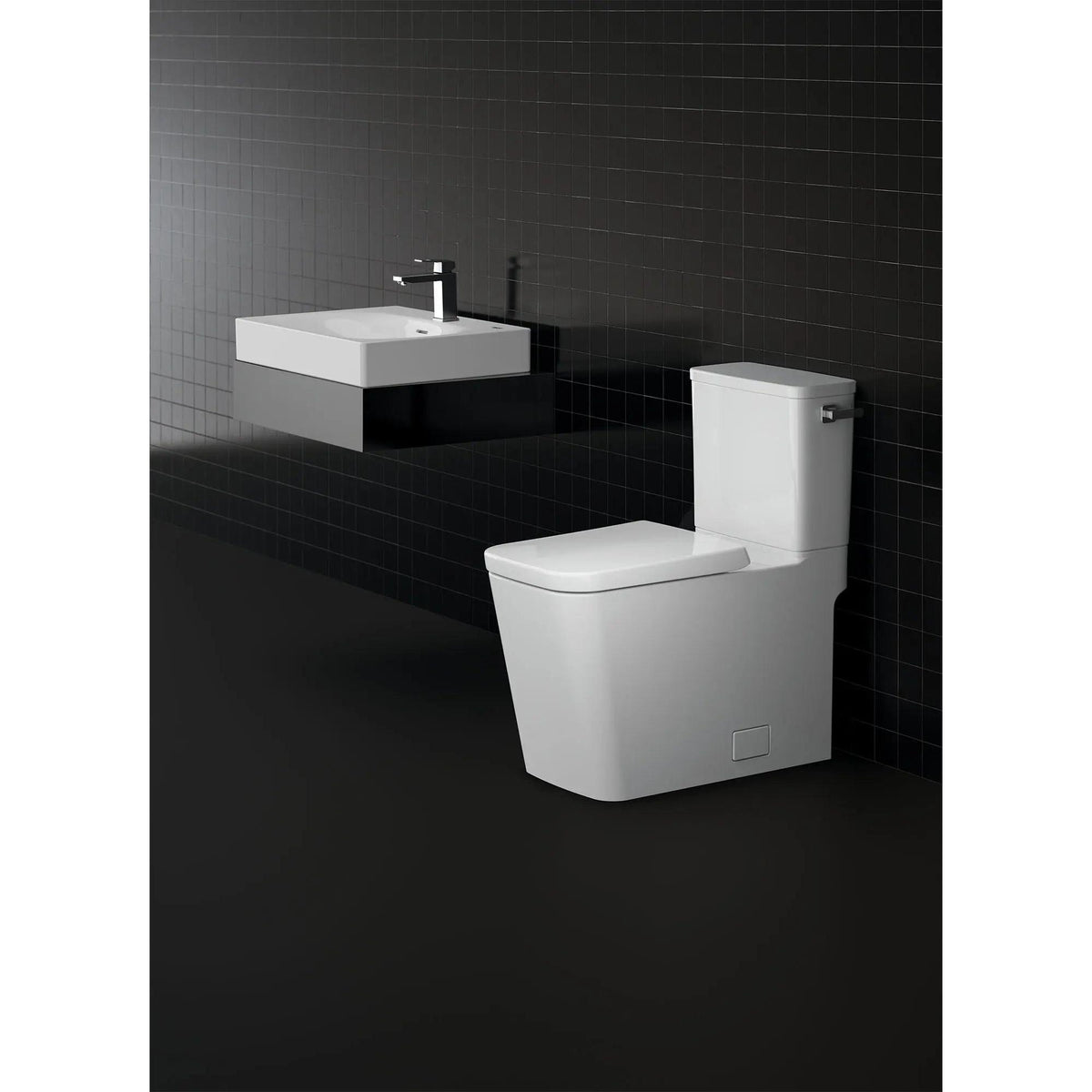 Grohe Eurocube® Right-Hand Trip Lever Two-Piece Right Height Alpine White Elongated Toilet With Seat