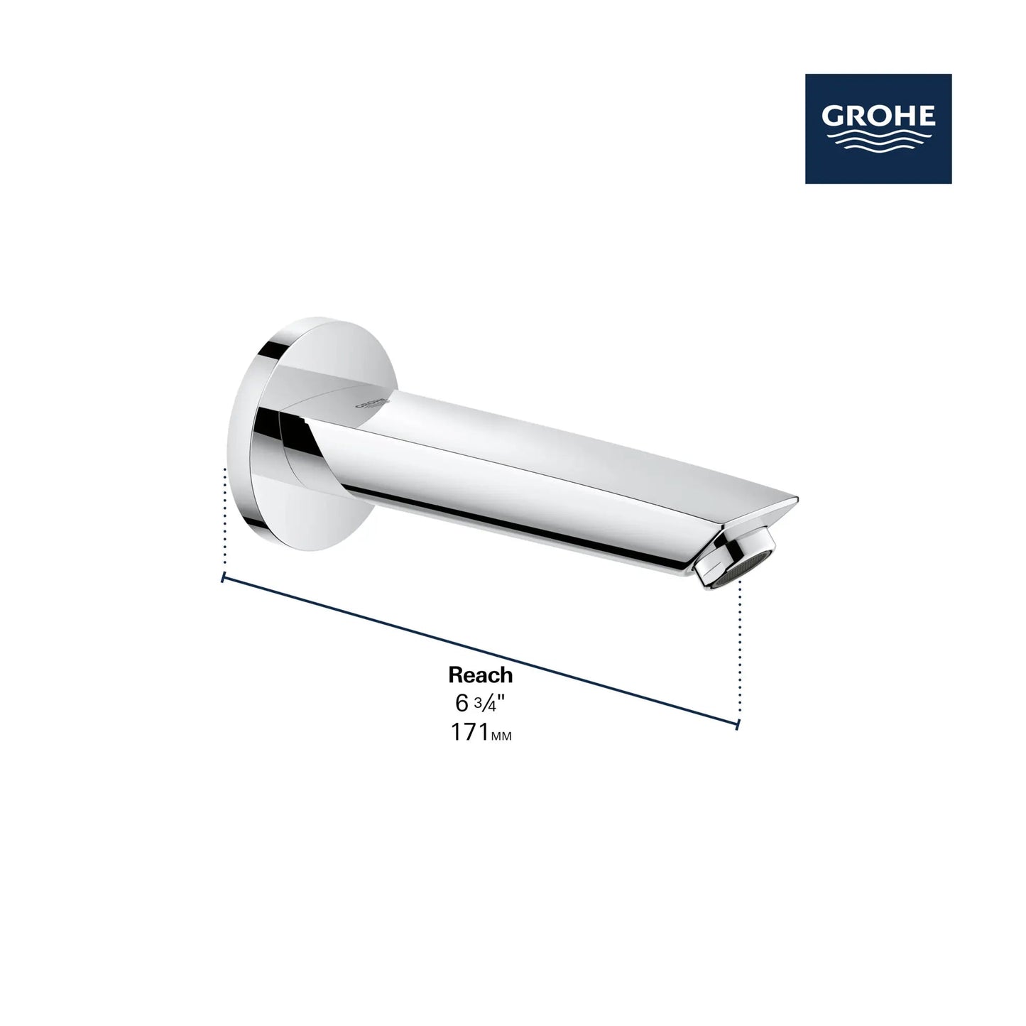 Grohe Eurosmart 13354003 StarLight Chrome Tub Spout