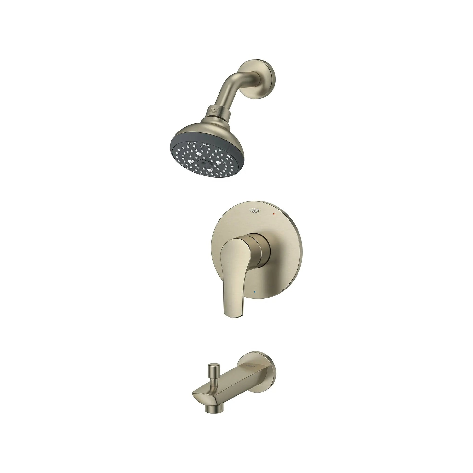 Grohe Eurosmart Pressure Balance Valve Brushed Nickel Infinity Tub/Shower Trim Kit
