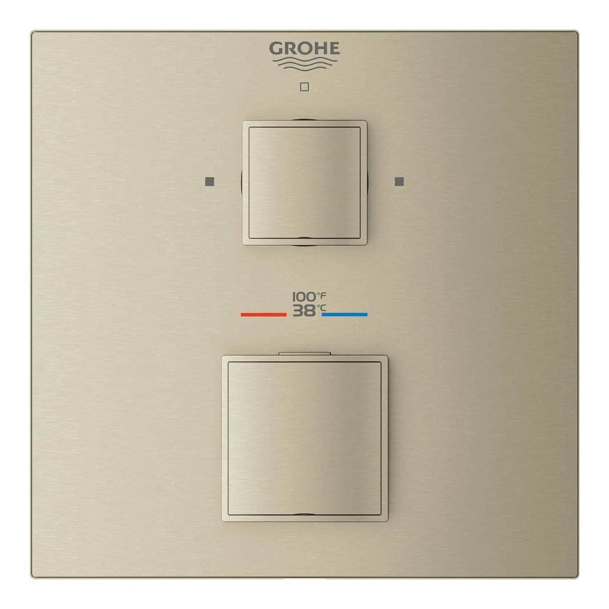 Grohe Grohtherm Cube® Dual Function 2-Handle Brushed Nickel Infinity Thermostatic Valve Trim
