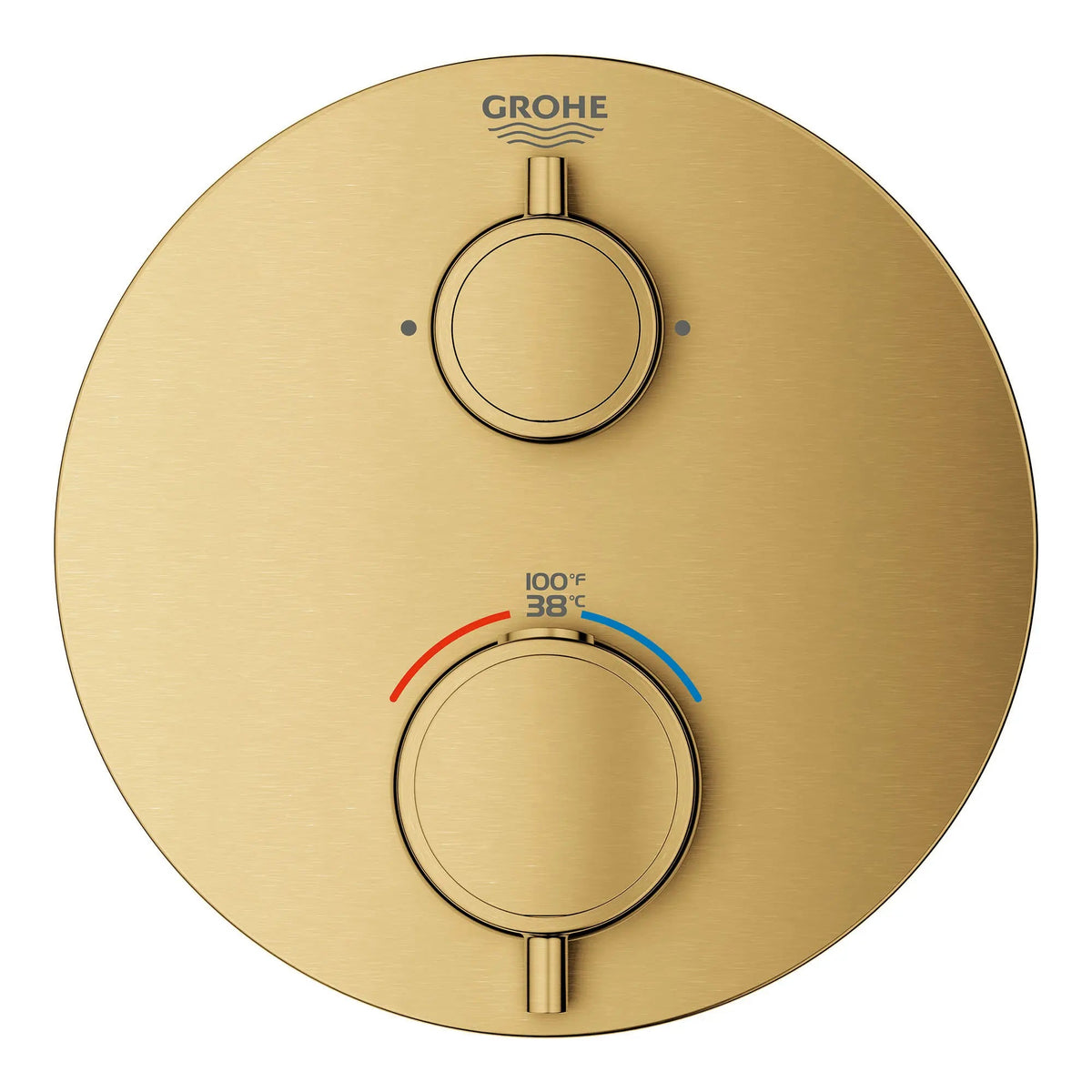 Grohe Grohtherm® Dual Function 2-Handle Thermostatic Brushed Cool Sunrise Round Valve Trim