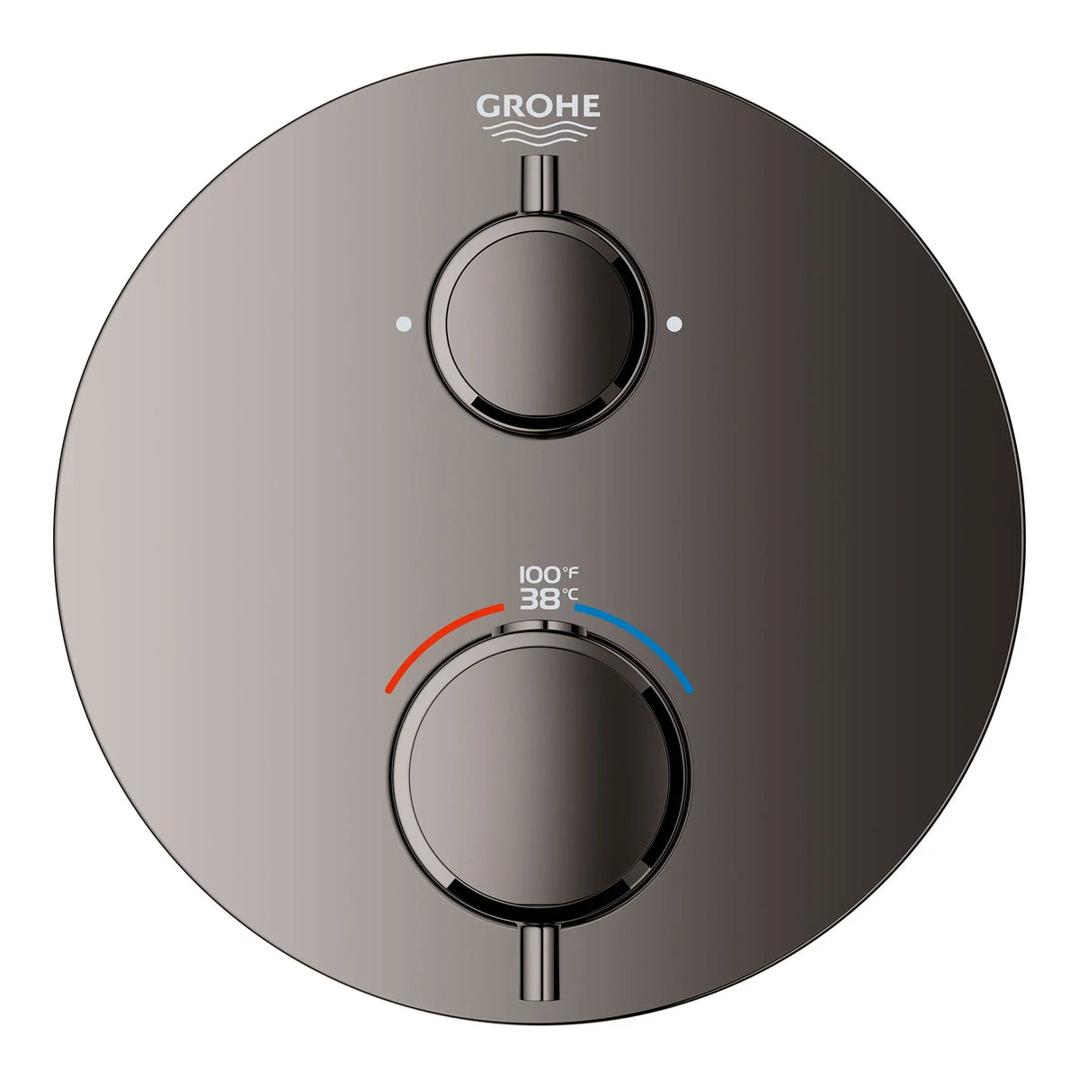 Grohe Grohtherm® Dual Function 2-Handle Thermostatic Hard Graphite Round Valve Trim