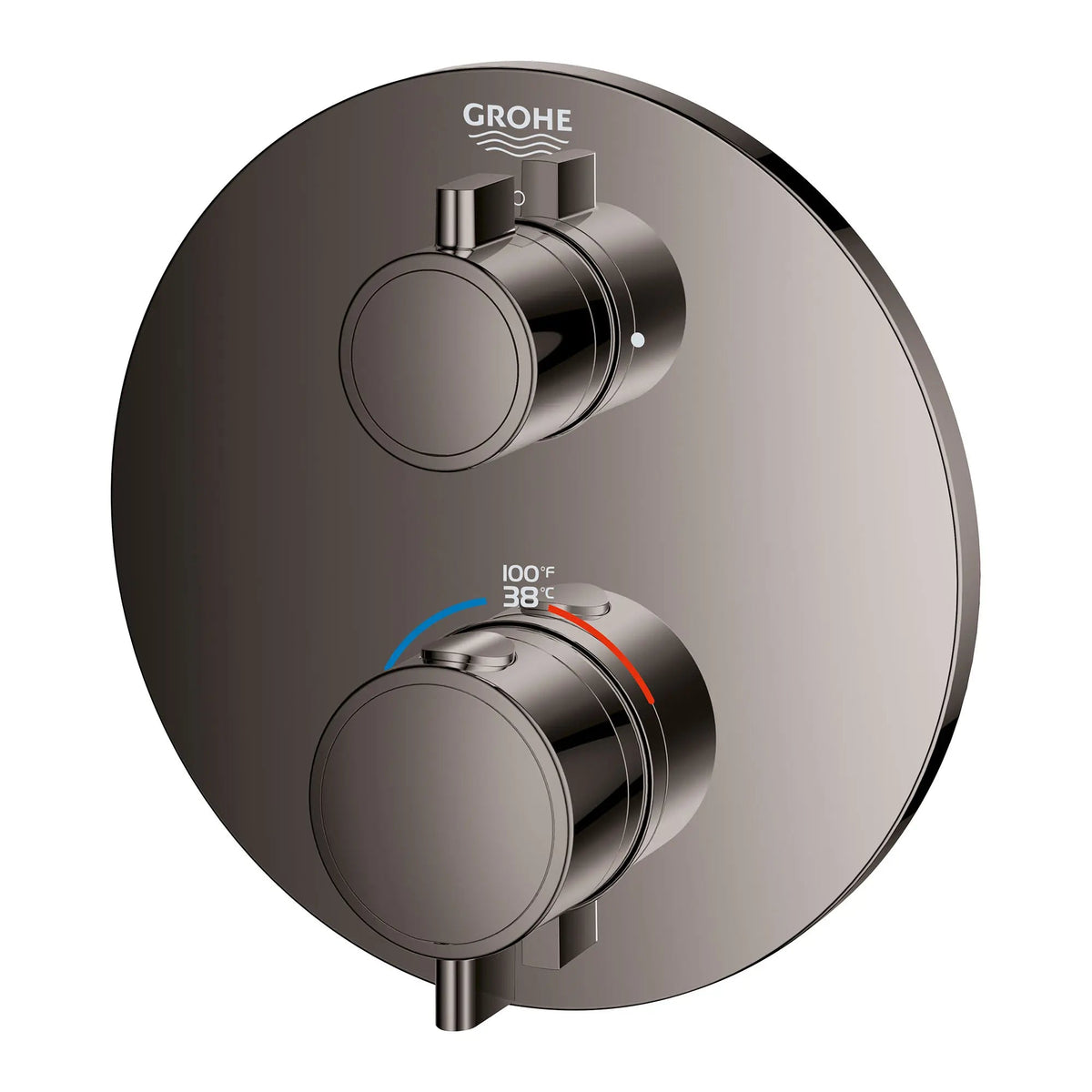 Grohe Grohtherm® Dual Function 2-Handle Thermostatic Hard Graphite Round Valve Trim