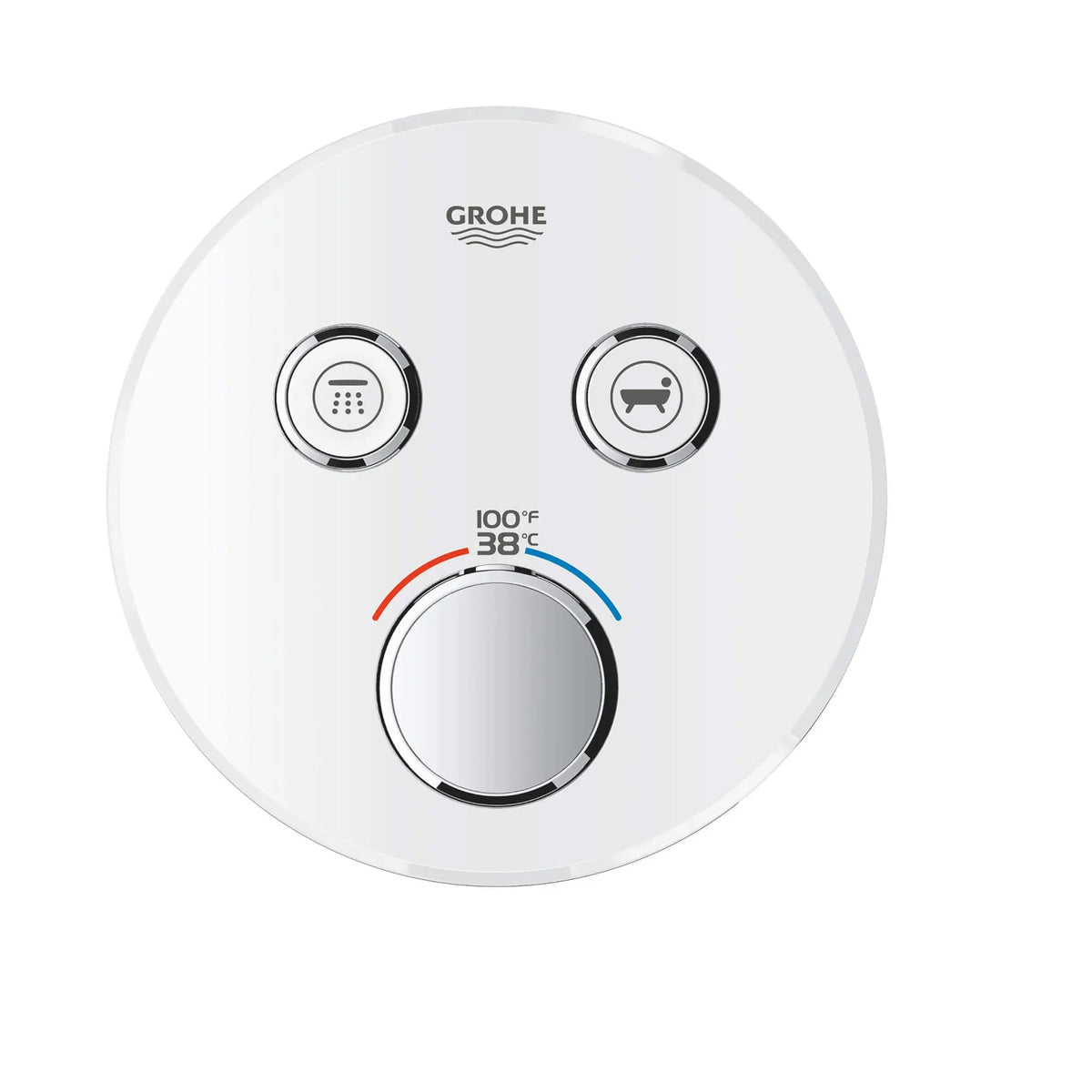 Grohe Grohtherm® SmartControl Moon White Dual Function Thermostatic Round Valve Trim