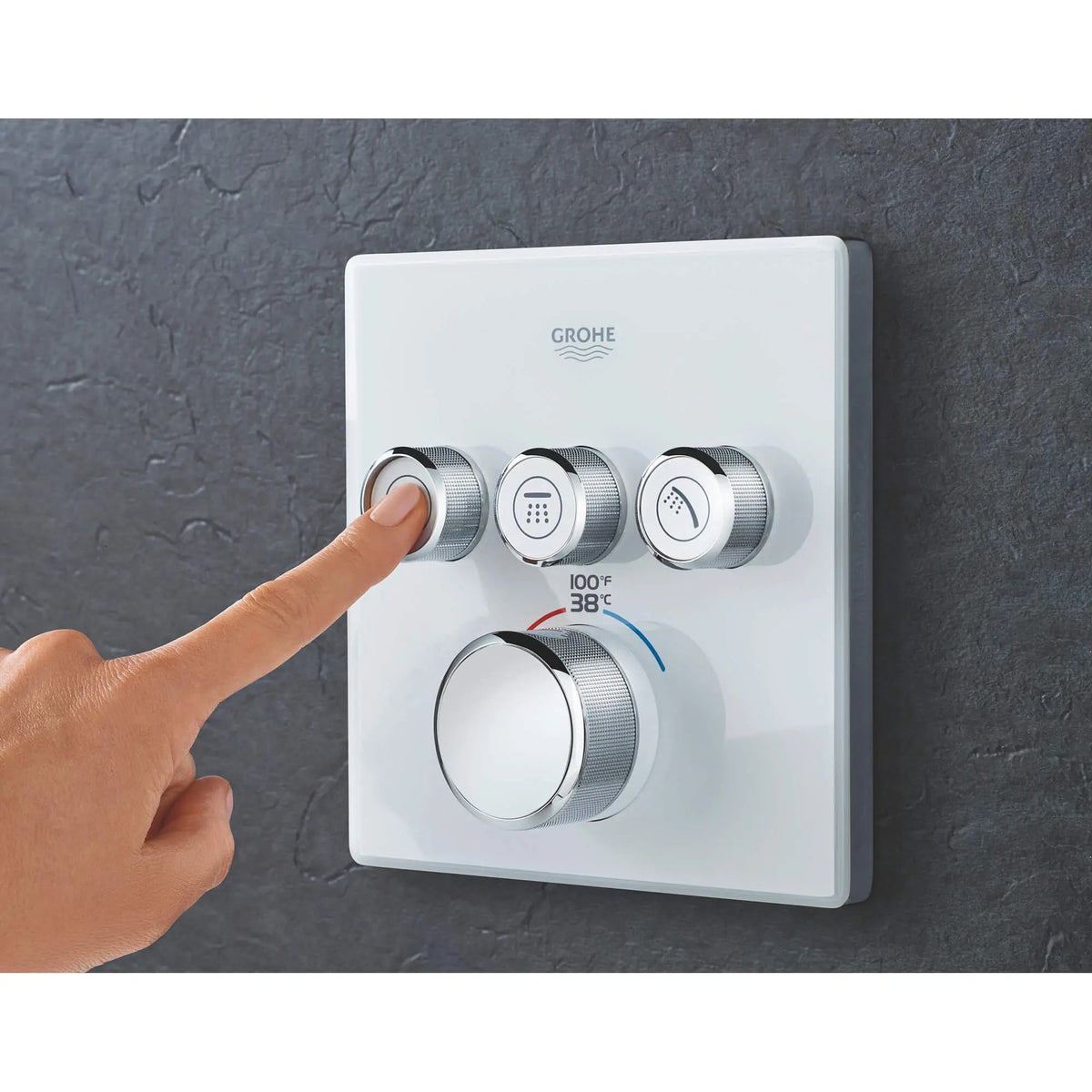 Grohe Grohtherm® SmartControl Moon White Triple Function Thermostatic Valve Trim