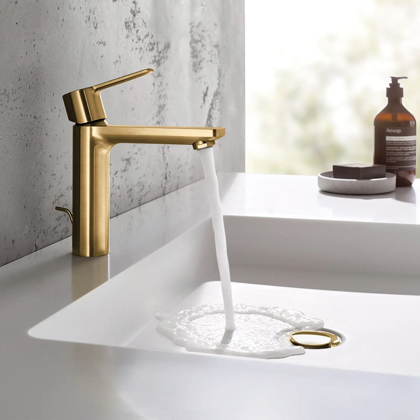Grohe Lineare™ 1.2 GPM Single Hole Single Handle Brushed Cool Sunrise Faucet