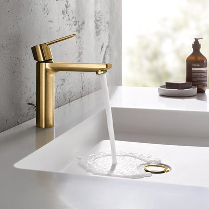 Grohe Lineare™ 1.2 GPM Single Hole Single Handle Brushed Cool Sunrise Faucet