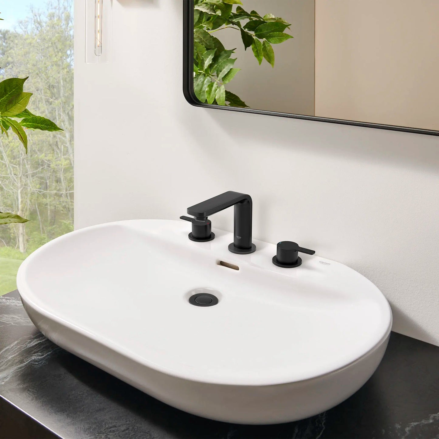Grohe Lineare™ 20578243A 8" Two-Handle 1.2 GPM Matte Black Widespread Faucet