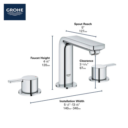 Grohe Lineare™ 20578ENA 8" Two-Handle 1.2 GPM Brushed Nickel Infinity Widespread Faucet