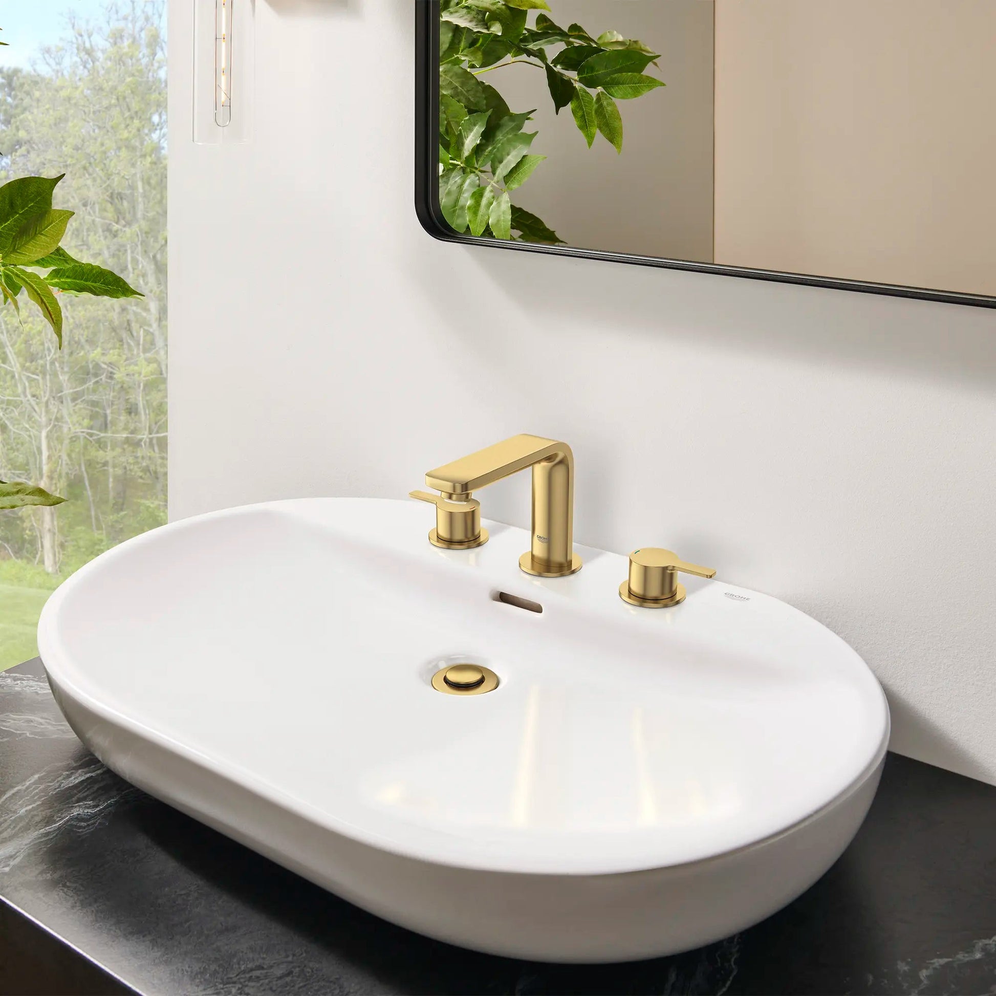 Grohe Lineare™ 20578GNA 8" Two-Handle 1.2 GPM Brushed Cool Sunrise Widespread Faucet