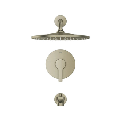 Grohe Lineare Pressure Balance Valve Brushed Nickel Infinity Tub/Shower Trim Kit
