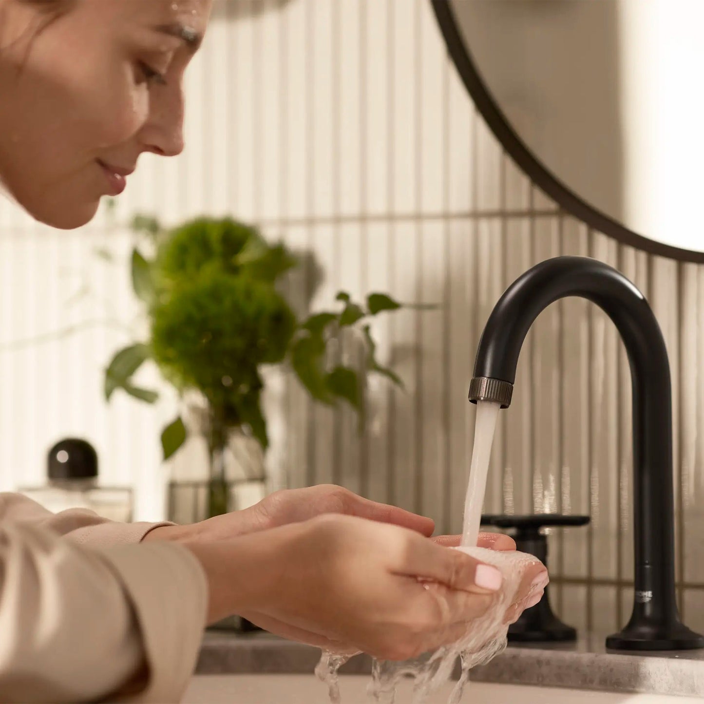 Grohe Listra 1.2 GPM Deck Mount Widespread Matte Black Infinity Finish Faucet