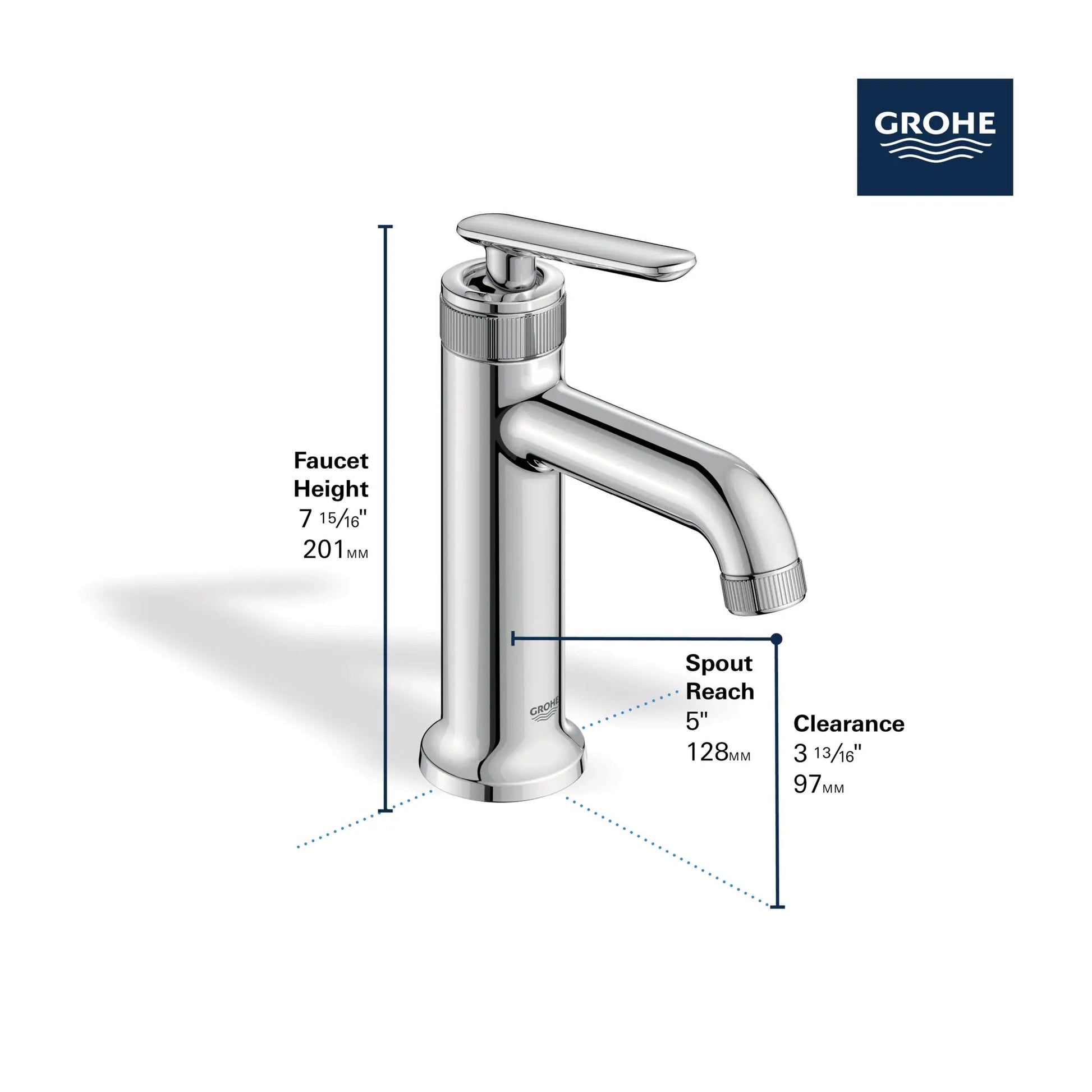 Grohe Listra 1.2 GPM Single Handle Star Light Chrome Finish Faucet