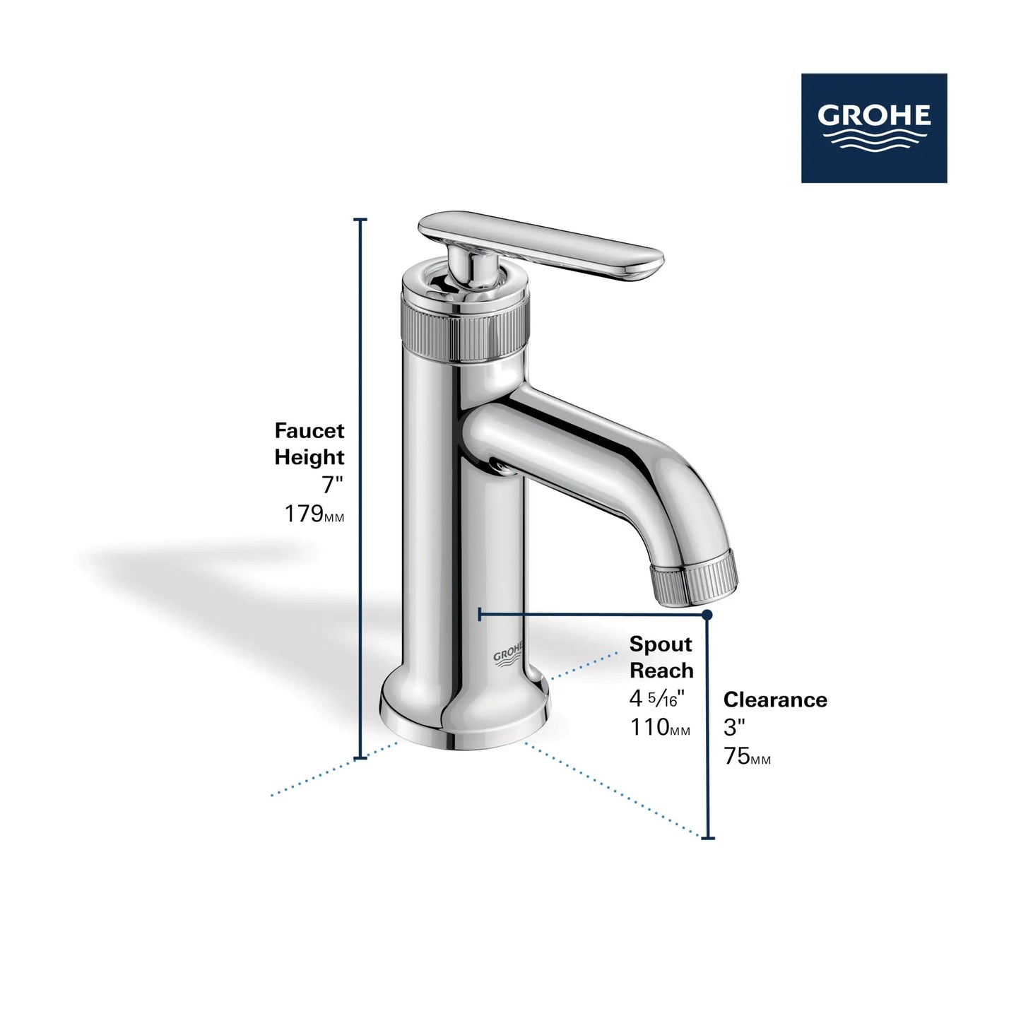 Grohe Listra 1.2 GPM Single Hole Single-Handle StarLight Chrome Faucet