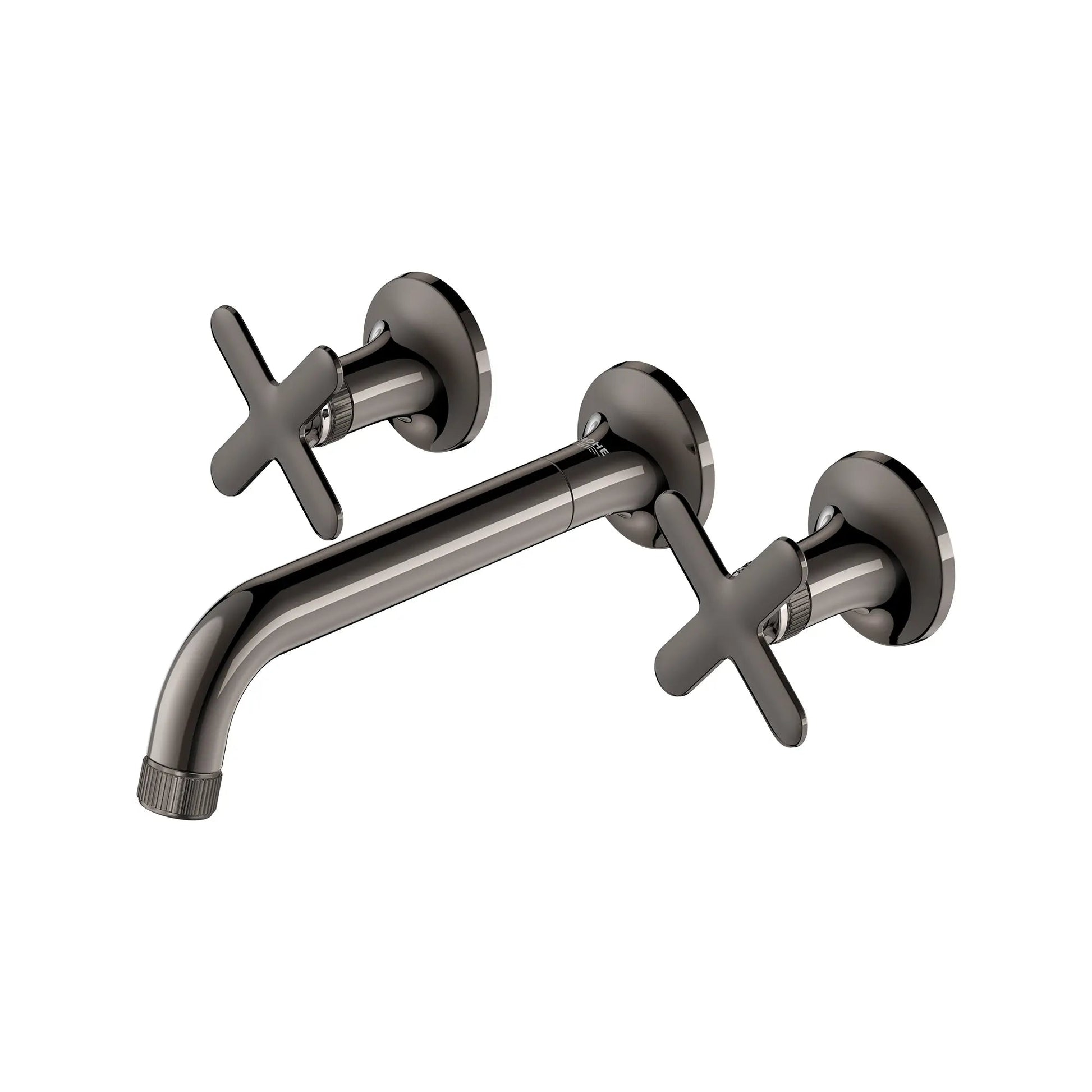 Grohe Listra 1.2 GPM Two-Handle Wall Mount Widespread Hard Graphite Faucet
