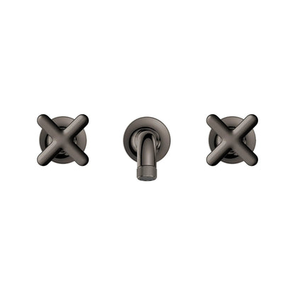Grohe Listra 1.2 GPM Wall Mount Widespread Hard Graphite Finish Faucet