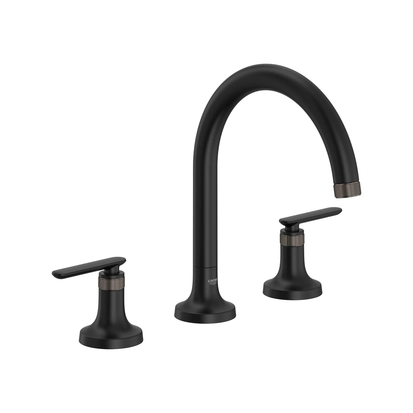 Grohe Listra 3-Hole Deck Mount Matte Black Roman Tub Filler