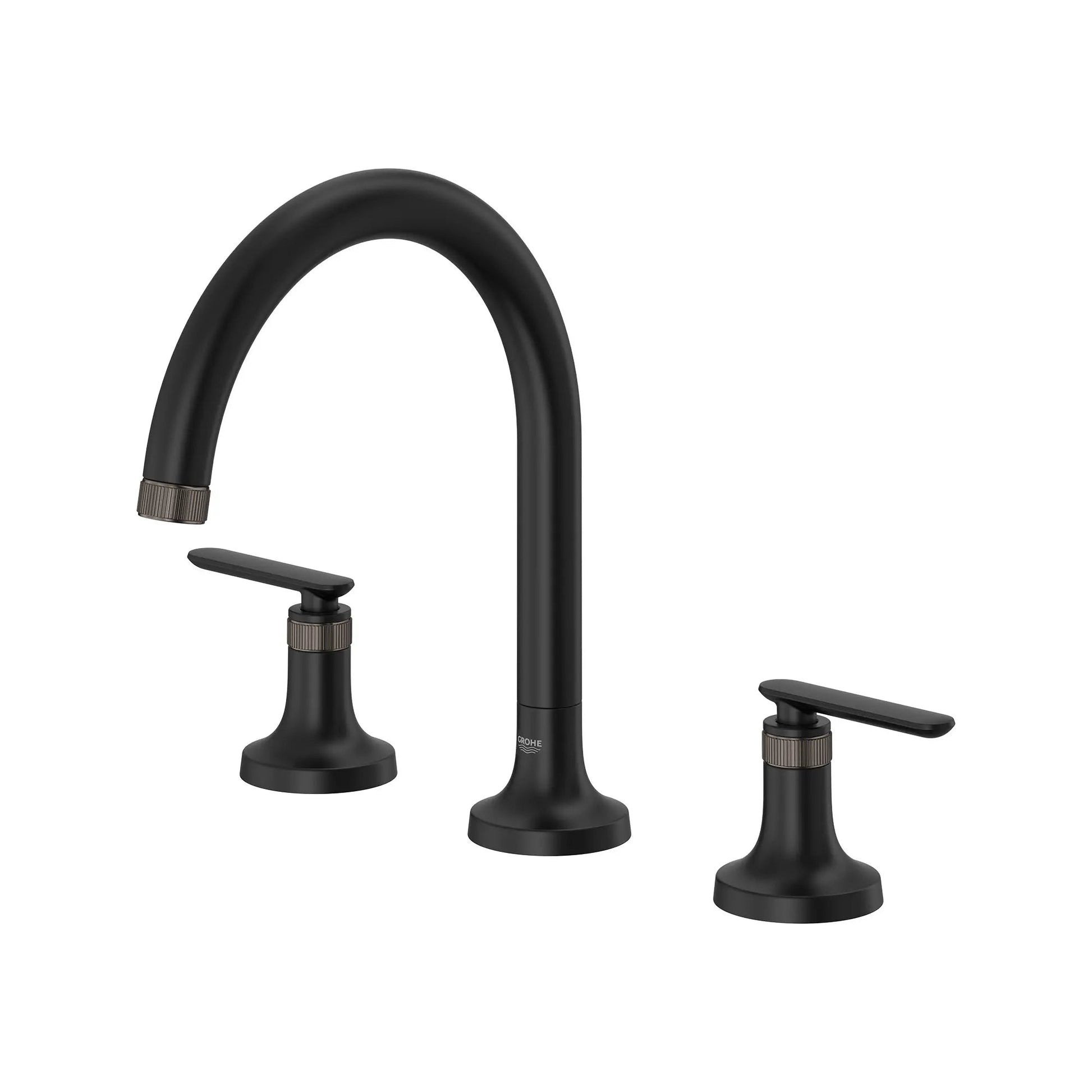Grohe Listra 3-Hole Deck Mount Matte Black Roman Tub Filler