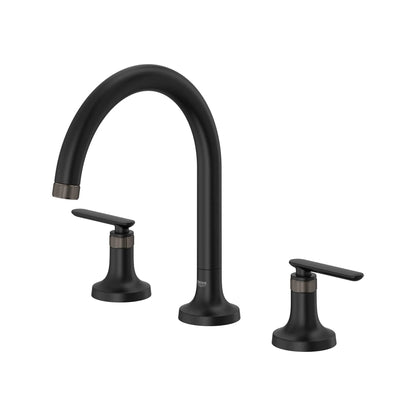 Grohe Listra 3-Hole Deck Mount Matte Black Roman Tub Filler