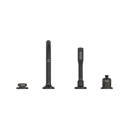 Grohe Listra 4-Hole Single-Handle Deck Mount Matte Black Infinity Roman Tub Faucet With 1.75 GPM Hand Shower