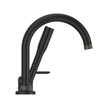 Grohe Listra 4-Hole Single-Handle Deck Mount Matte Black Infinity Roman Tub Faucet With 1.75 GPM Hand Shower