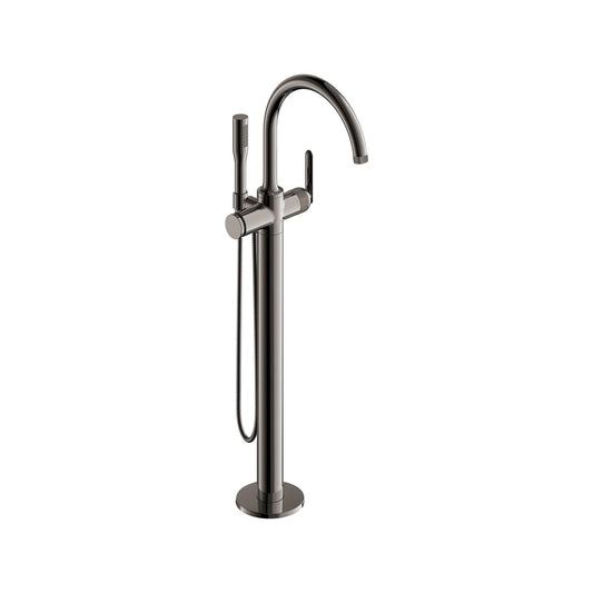 Grohe Listra Single-Handle Freestanding Hard Graphite Tub Faucet With 1.75 GPM Hand Shower