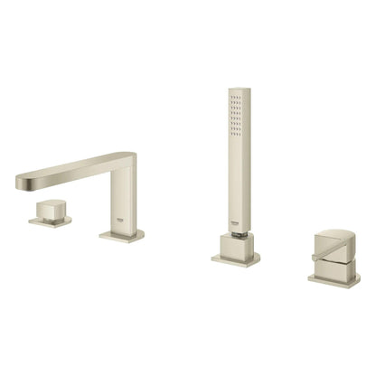 Grohe Plus Brushed Nickel Infinity 4-Hole Single-Handle Deck Mount Roman Tub Faucet With 1.75 GPM Hand Shower