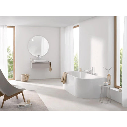 Grohe Plus StarLight Chrome 4-Hole Single-Handle Deck Mount Roman Tub Faucet With 1.75 GPM Hand Shower