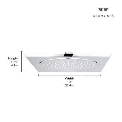 Grohe Rainshower 10" 1-Spray 1.75 GPM StarLight Chrome Shower Head