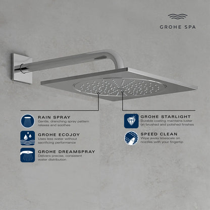 Grohe Rainshower 10" 1-Spray 1.75 GPM StarLight Chrome Shower Head