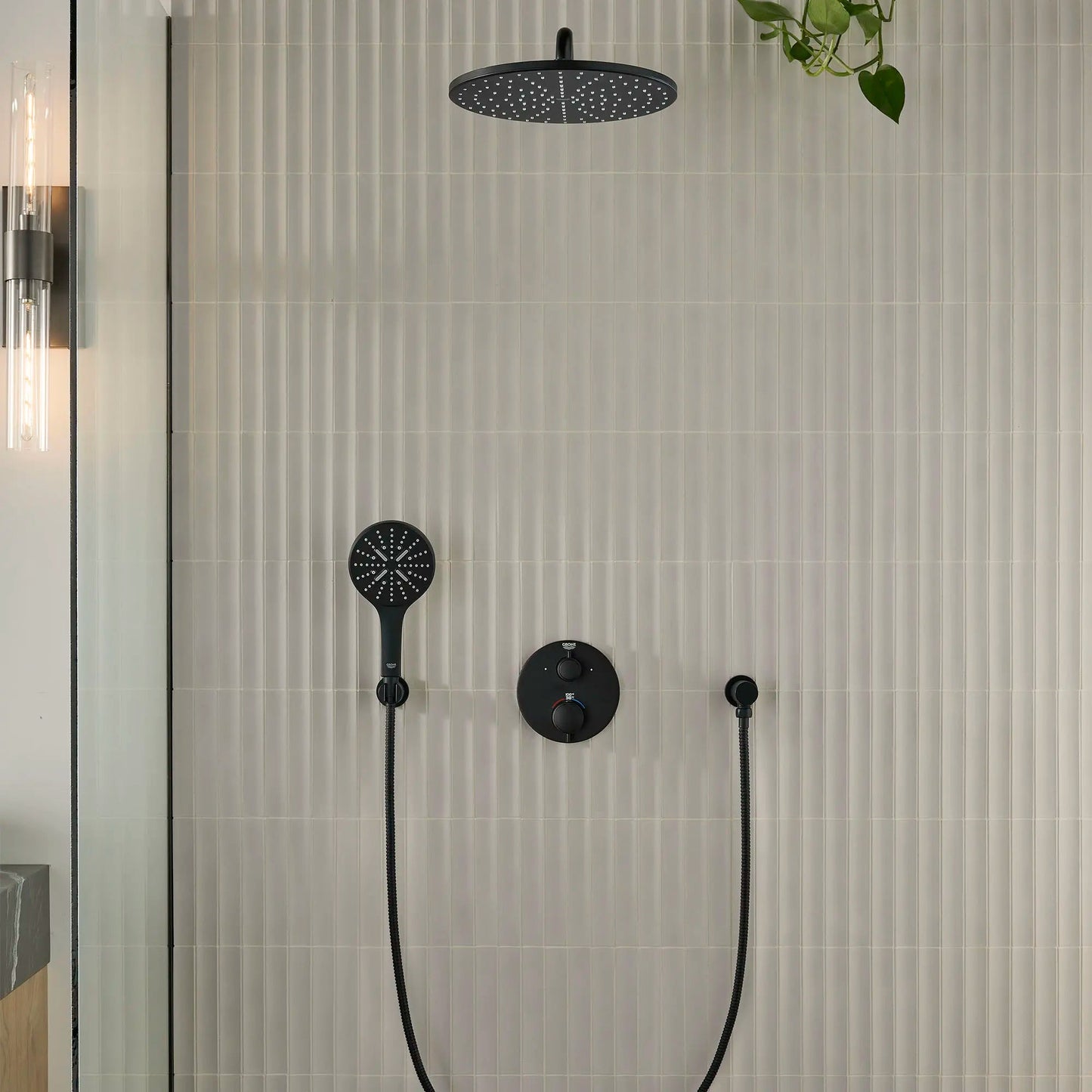 Grohe Rainshower™ 12" 1 Spray 1.75 GPM Matte Black Mono Shower Head