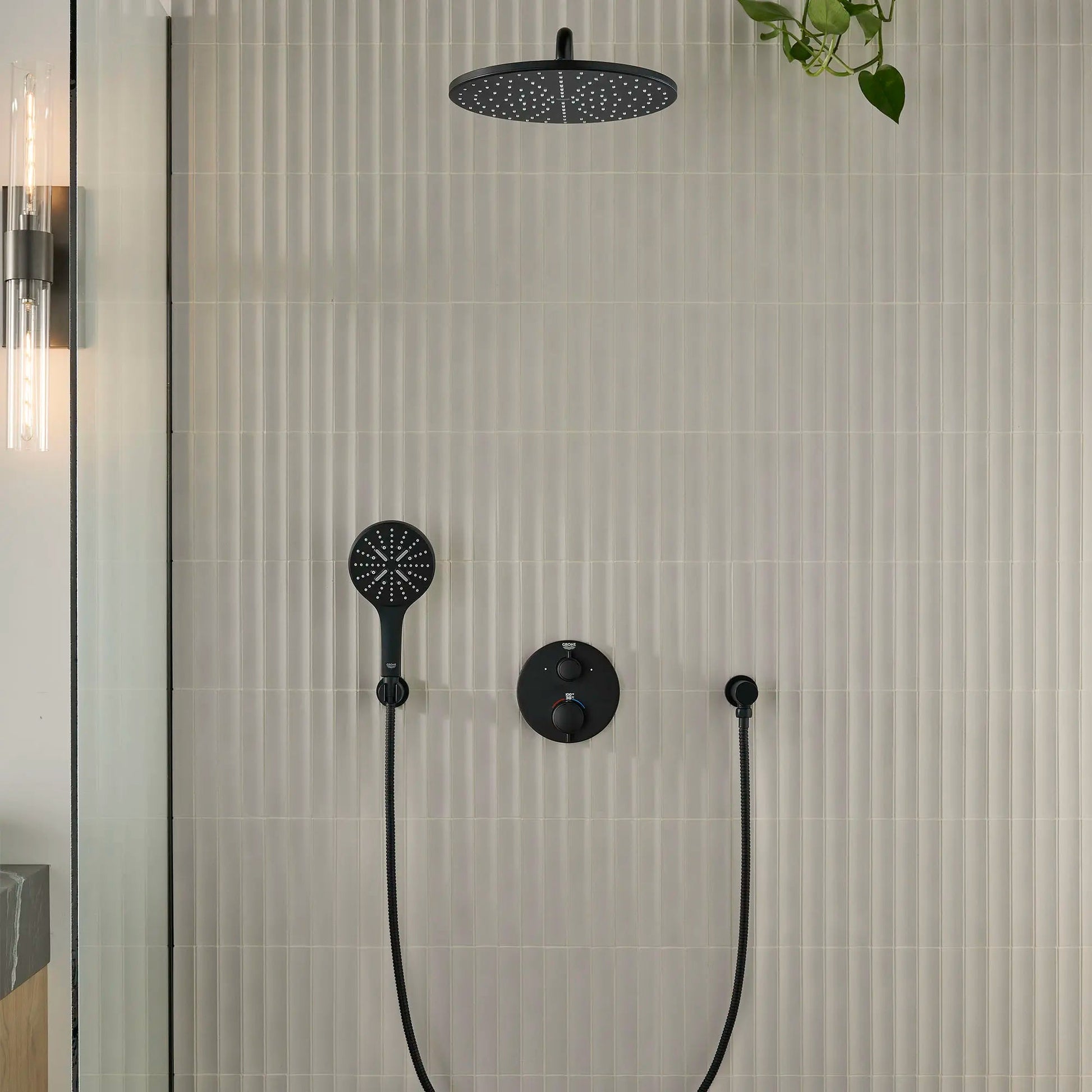 Grohe Rainshower™ 12" 1 Spray 1.75 GPM Matte Black Mono Shower Head