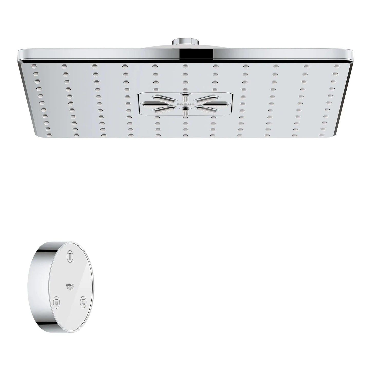 Grohe Rainshower™ 310 SmartConnect 12" 2-Spray 1.75 GPM StarLight Chrome Shower Head With Remote