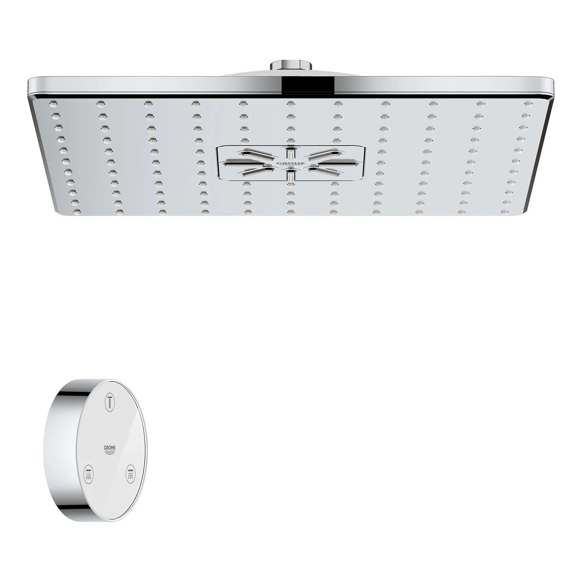 Grohe Rainshower™ 310 SmartConnect 12" 2-Spray 1.75 GPM StarLight Chrome Shower Head With Remote