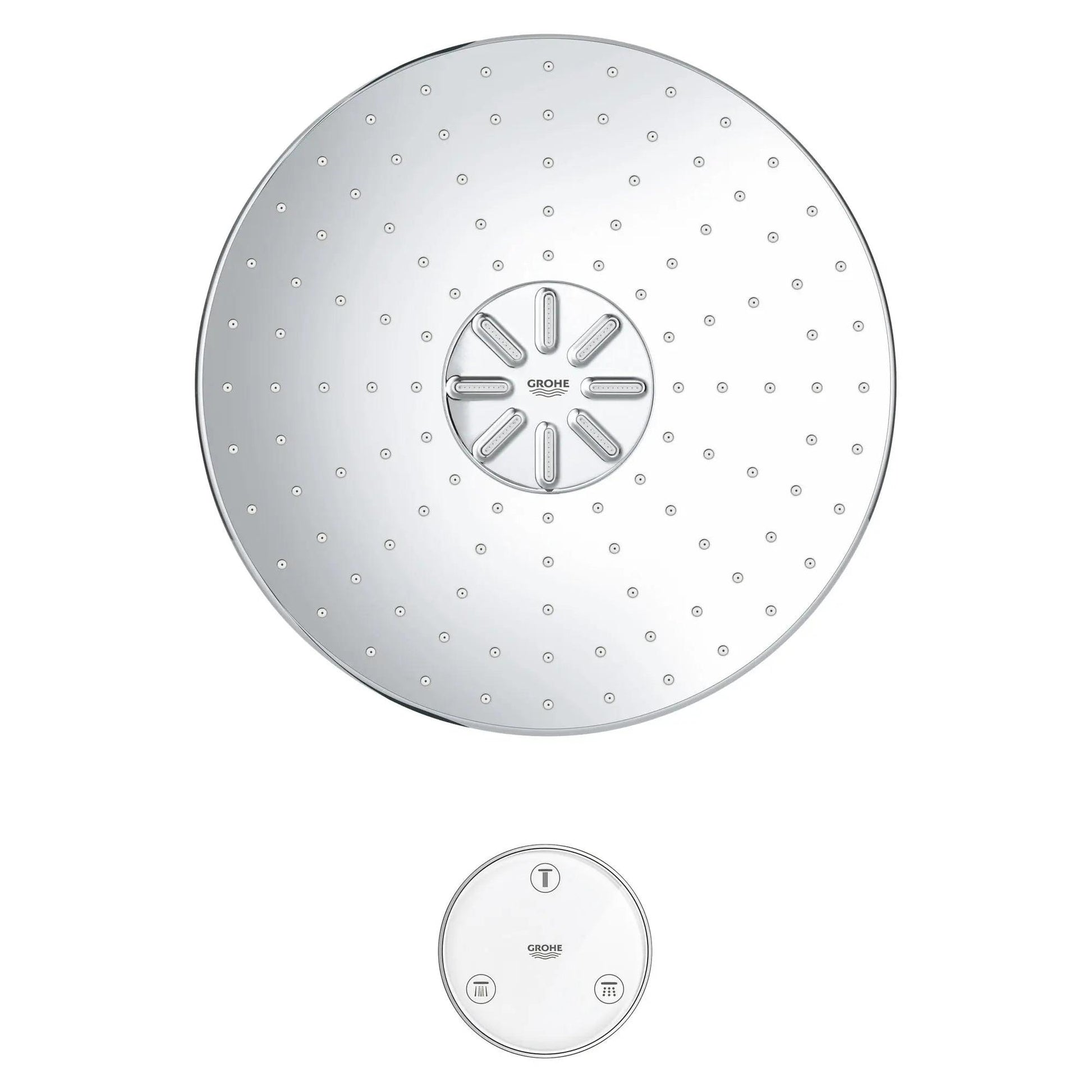 Grohe Rainshower™ 310 Smartconnect 12" 2-Spray 1.75 GPM StarLight Chrome Shower Head With Remote