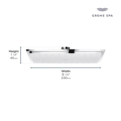 Grohe Rainshower Allure 9" 1-Spray 1.75 GPM StarLight Chrome 230 Shower Head