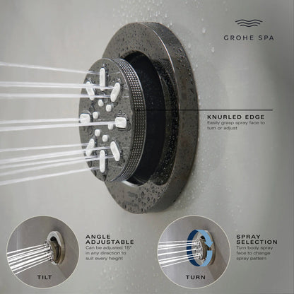 Grohe Rainshower Aqua 0.9 GPM 2-Spray Round StarLight Chrome Body Spray