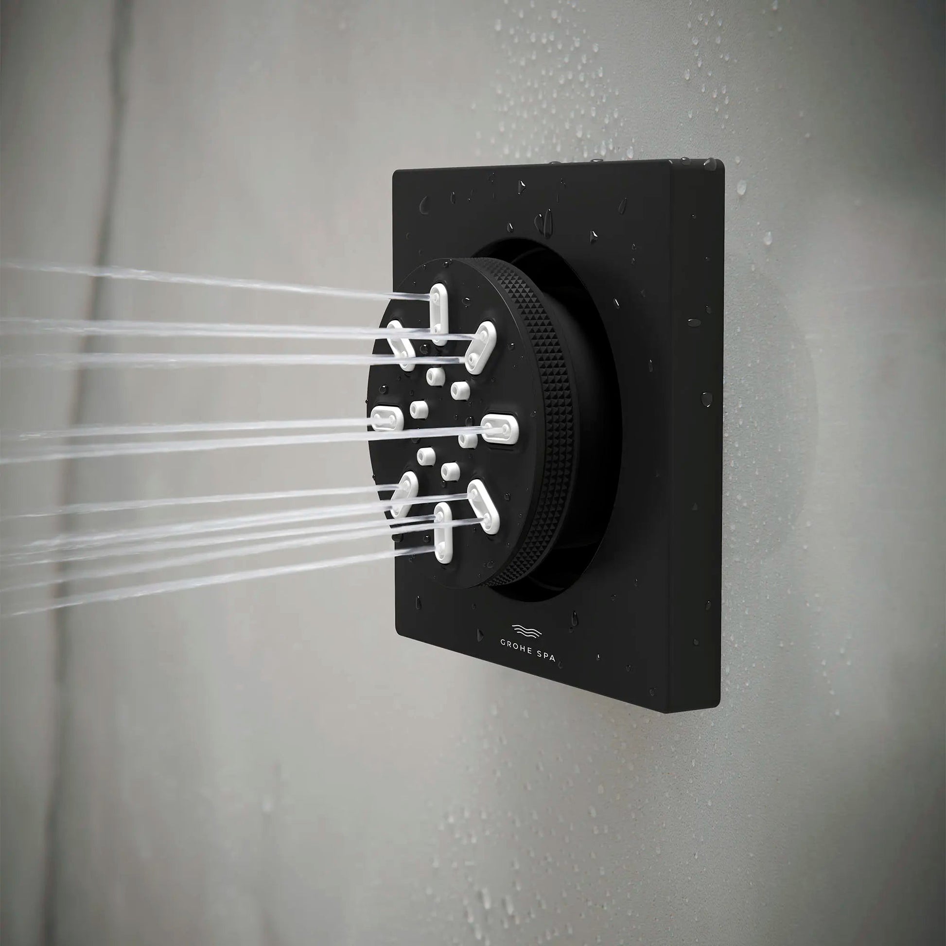 Grohe Rainshower Aqua 0.9 GPM 2-Spray Square Matte Black Body Spray