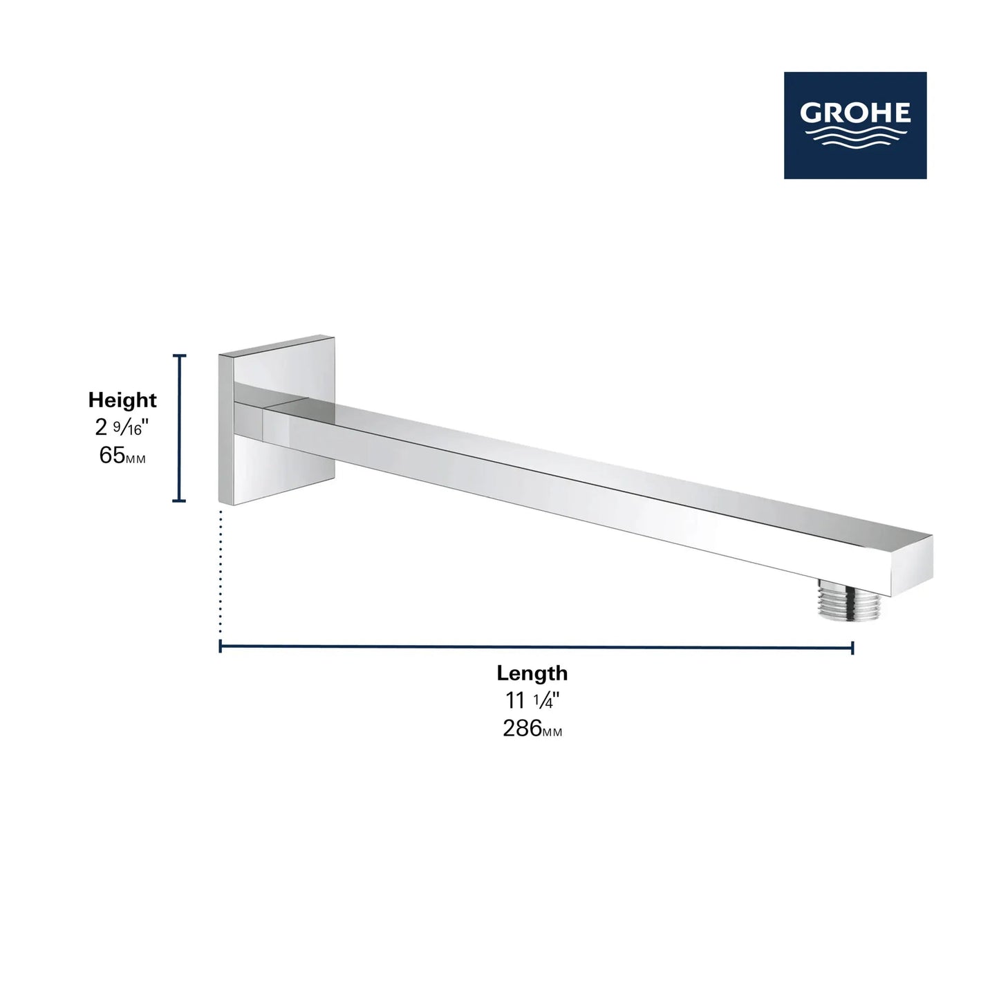 Grohe Rainshower EuroCube® 12" StarLight Chrome Shower Arm
