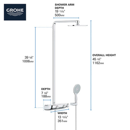 Grohe Rainshower™ SmartControl Thermostatic StarLight Chrome Shower System